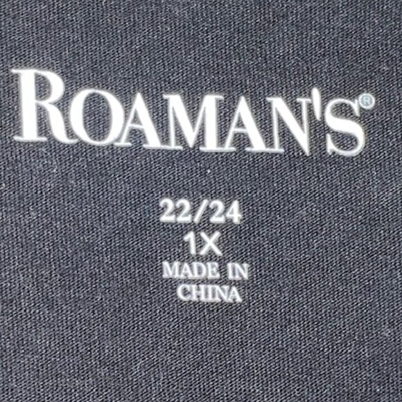 ROAMANS WOMENS SLEEVELESS TUNIC, BLACK WITH COLORFUL FRONT PANEL, SIZE 22/24 1X - Picture 3 of 6